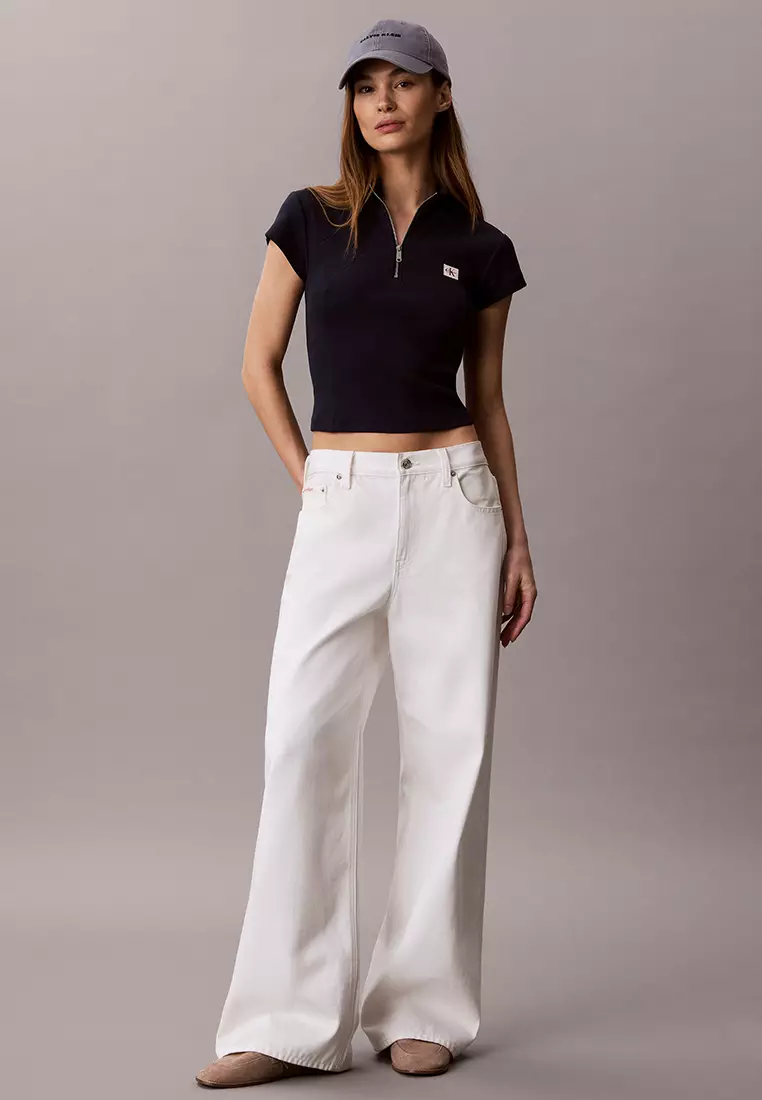 Monologo Patch Rib Zip Top - Calvin Klein Jeans