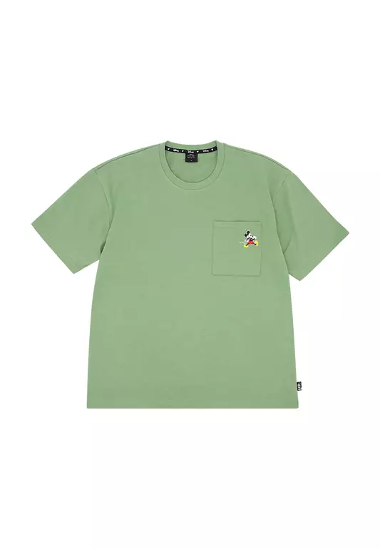 Disney Mickey Mens Oversize T-Shirt with Pocket Loden Frost