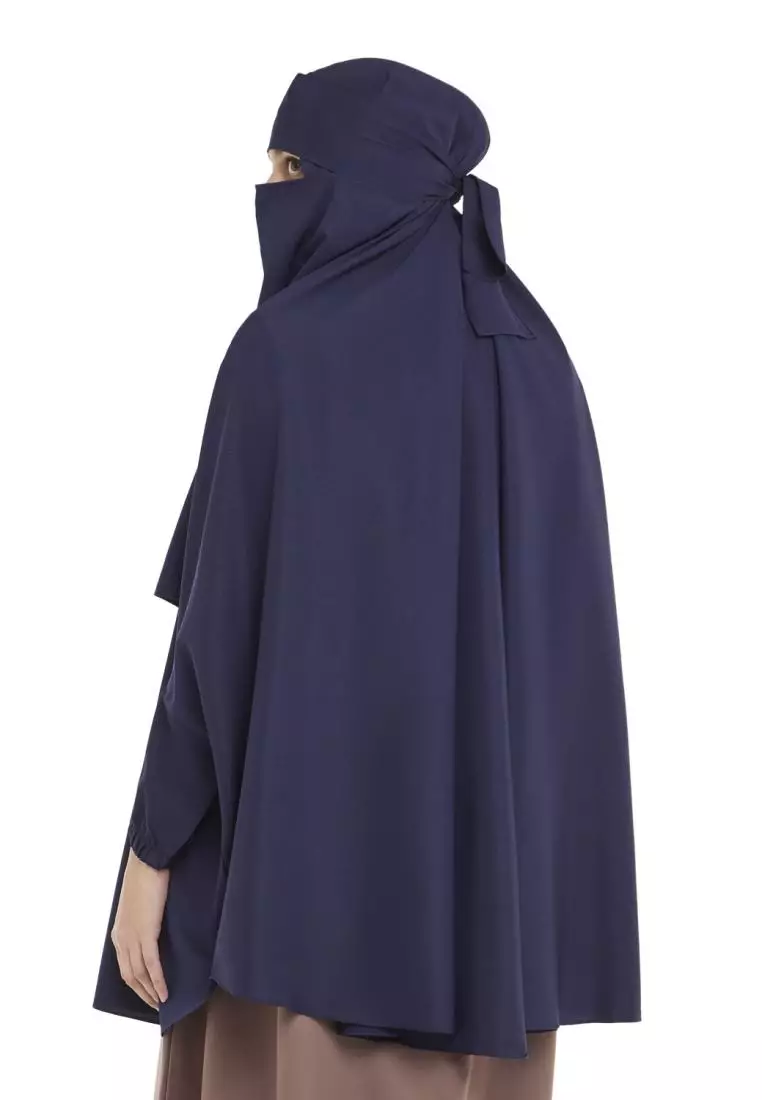 Queenza Zayidan French Khimar Hijab Jumbo Kanza - Navy