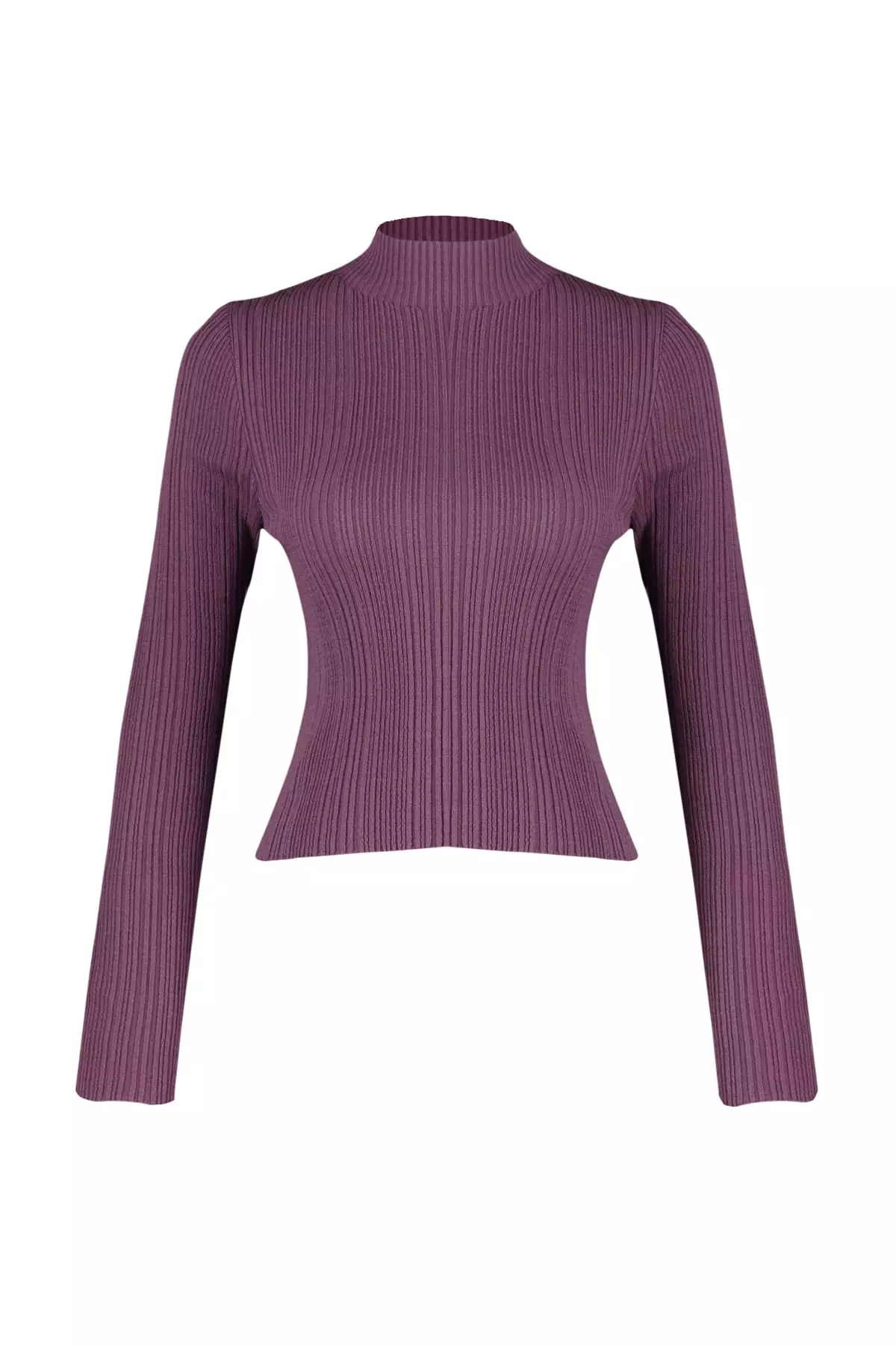 Stand-Up Collar Knit Sweater