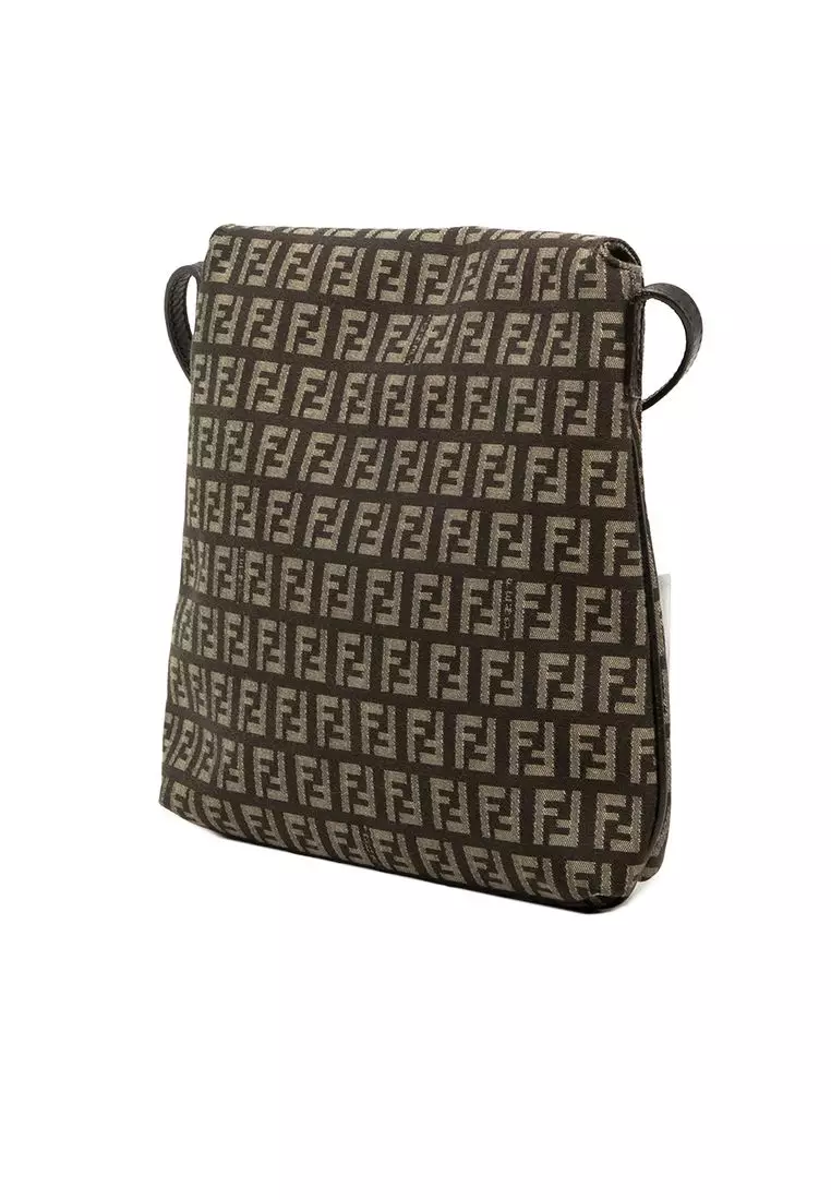 Pre-Loved Fendi Zucchino Canvas Crossbody
