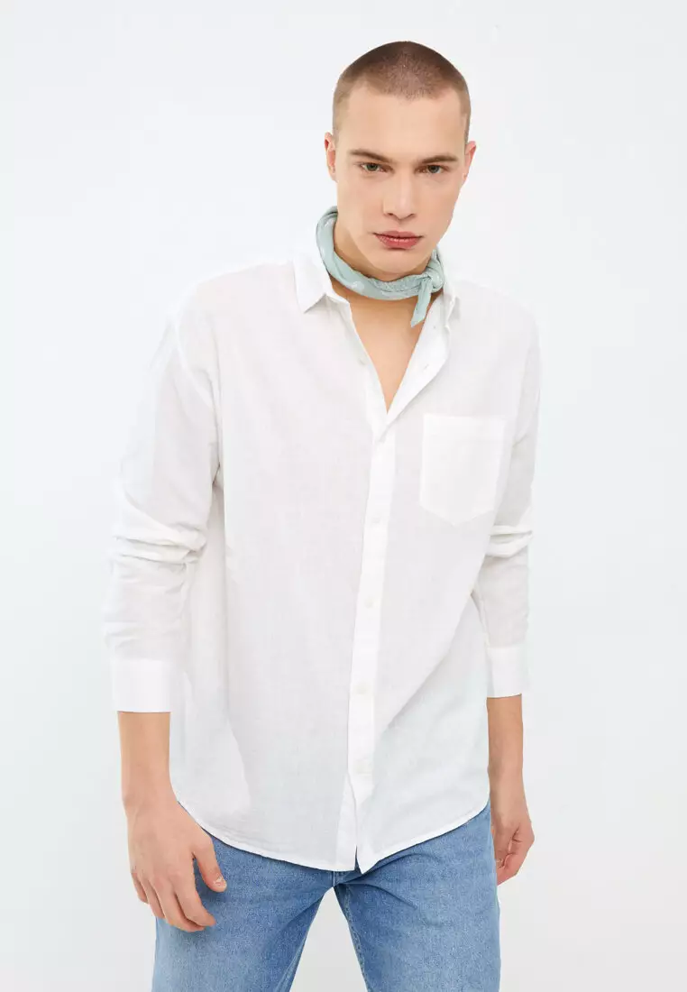 buy white linen shirt