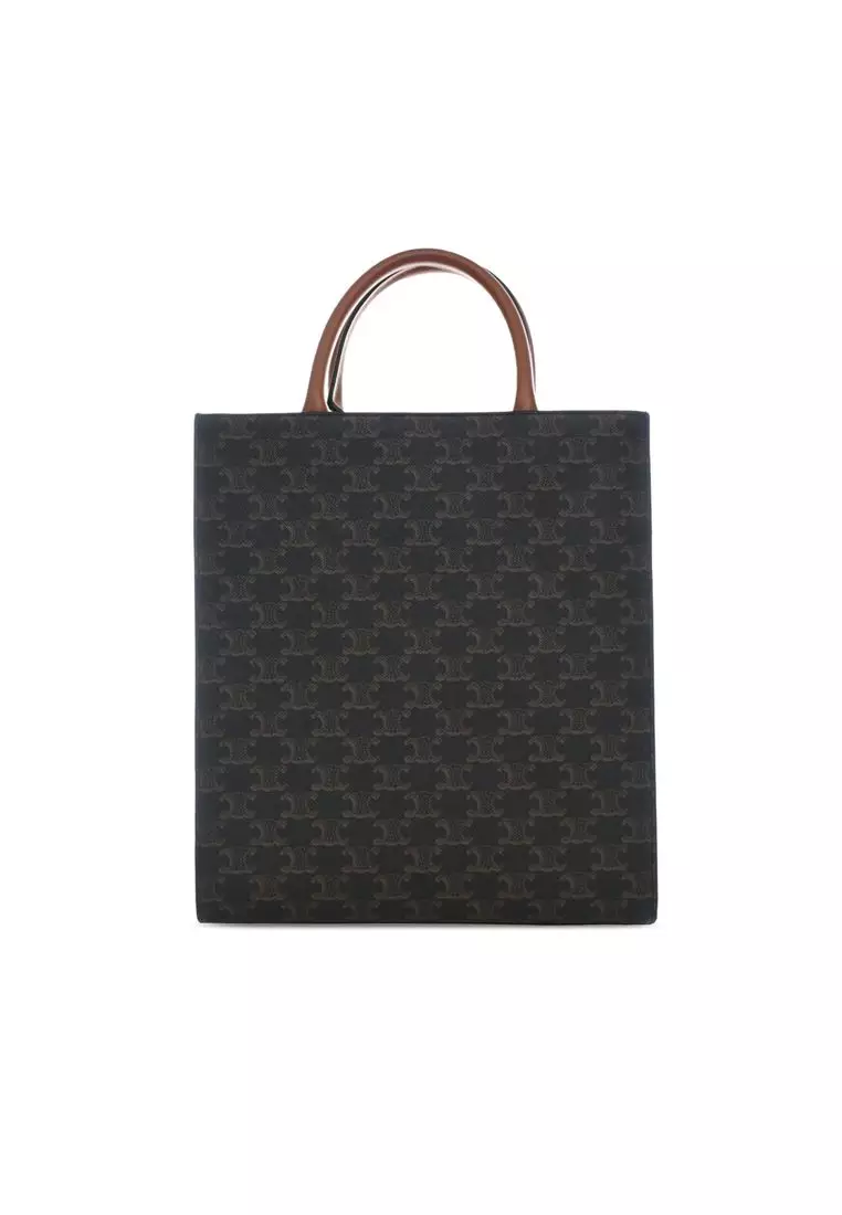 Pre-Loved Celine Small Triomphe Coated Canvas Vertical Cabas Tote