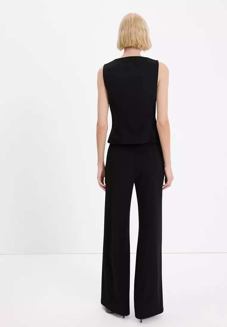 Straight Low-Rise Suit Trousers