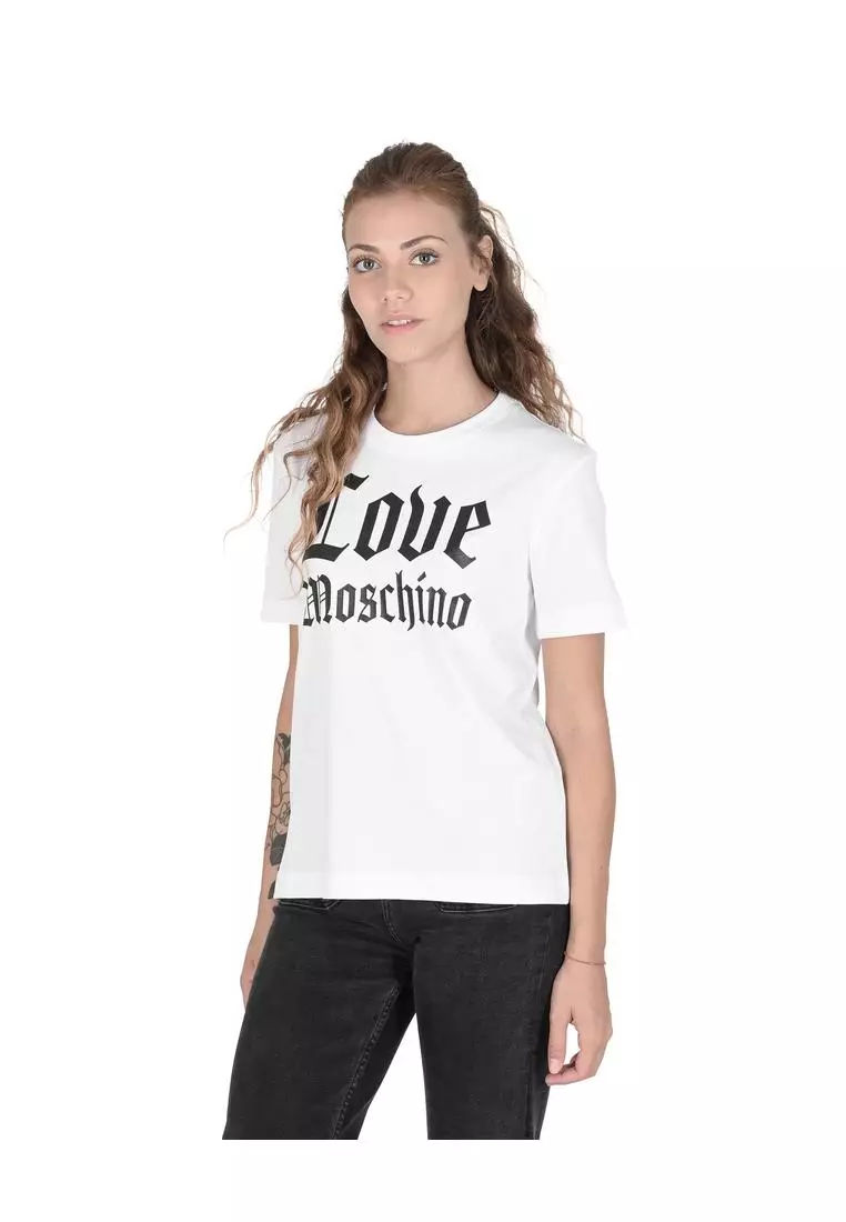 Cotton Shirt Love Moschino Magliette Moschino Logo-print Cotton T