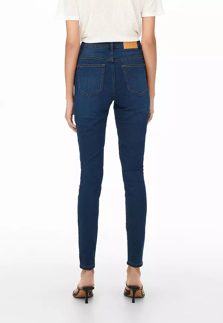 Tulga High Waisted Skinny Jeggings in Dark Blue