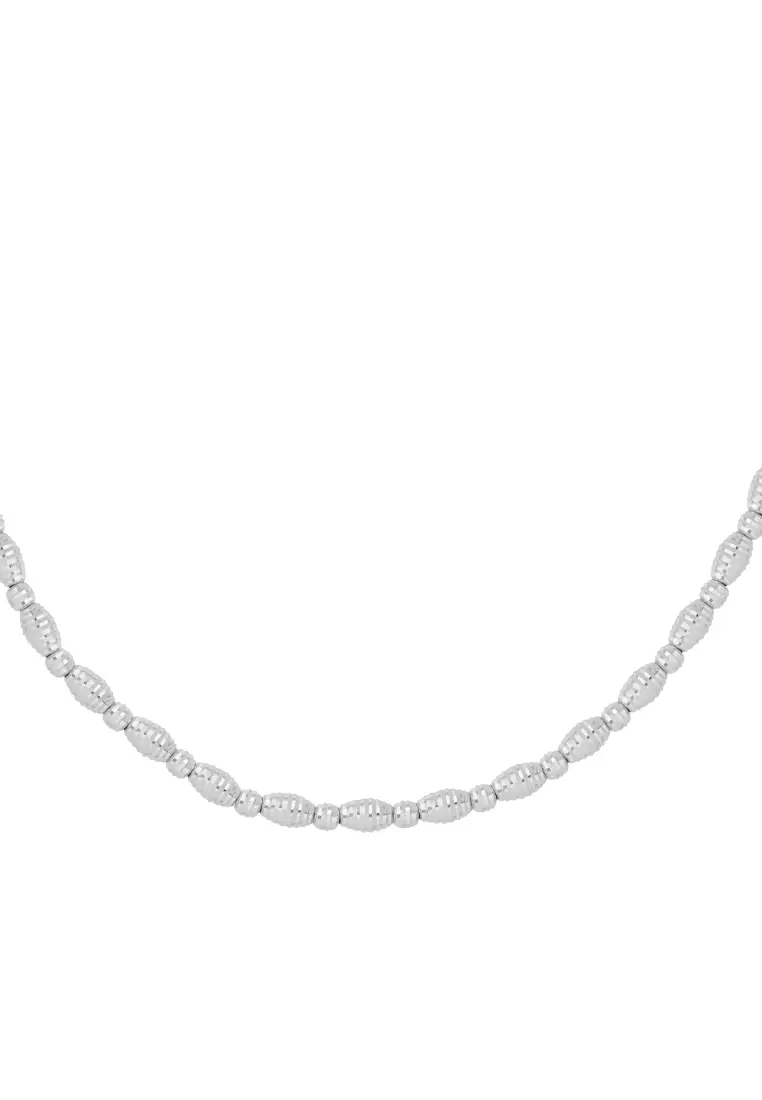 TOMEI Italia Beads Necklace, White Gold 585