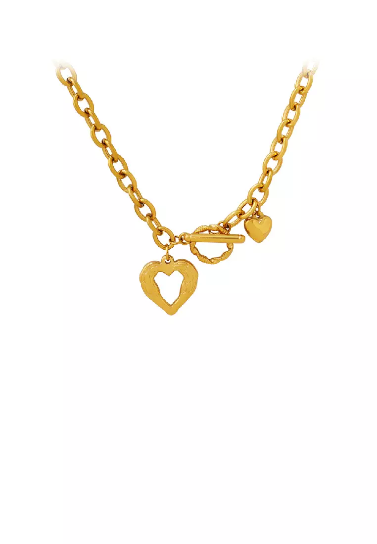 Gold chain and heart pendant best sale