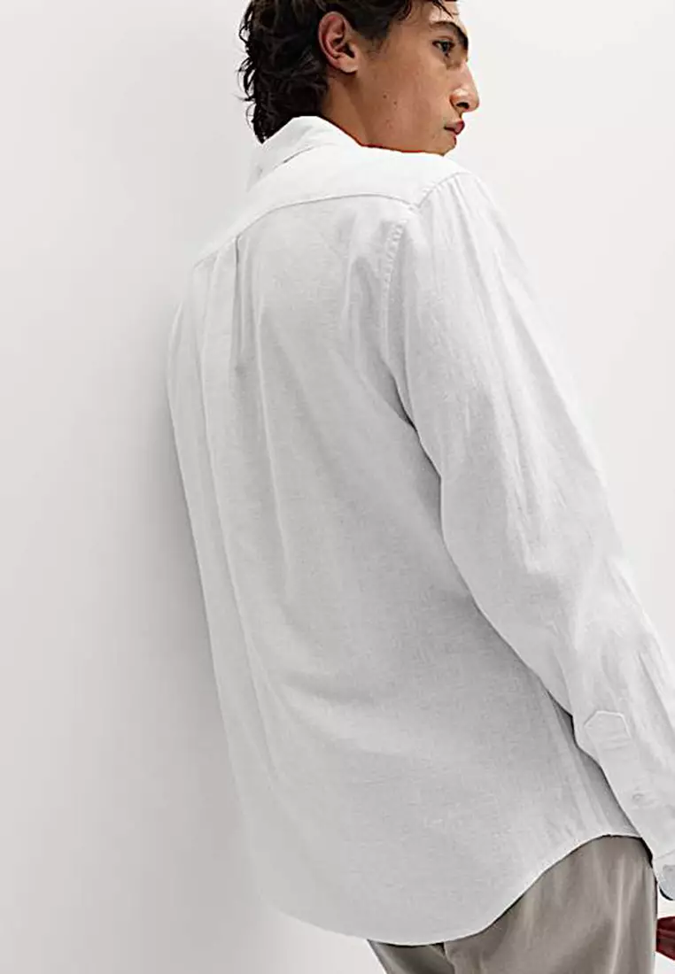 Regular Fit Cotton Linen Blend Shirt