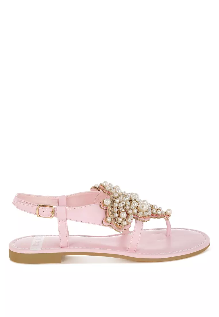 Discount on Rag & CO.  shoes - SKU: Pn Buckle Pearls Flats in Pink