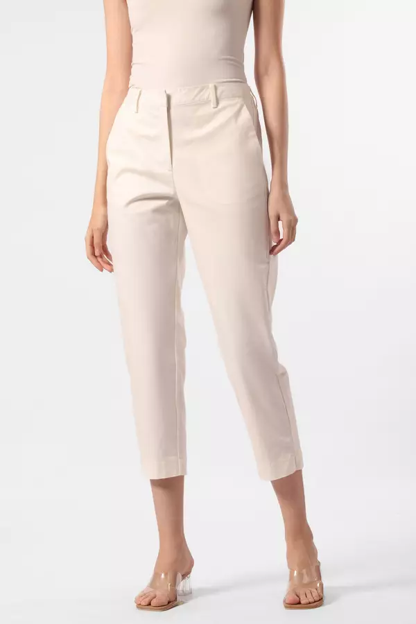 MINIMAL - Reg Fit Chinos With Slit  - Off White Warna Offwhite
