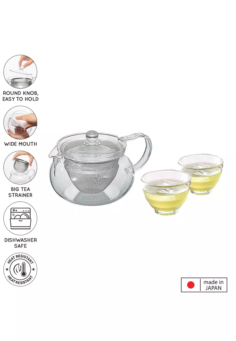 Hario 450ml Cha Cha Tea Pot with Cup Set and Strainer