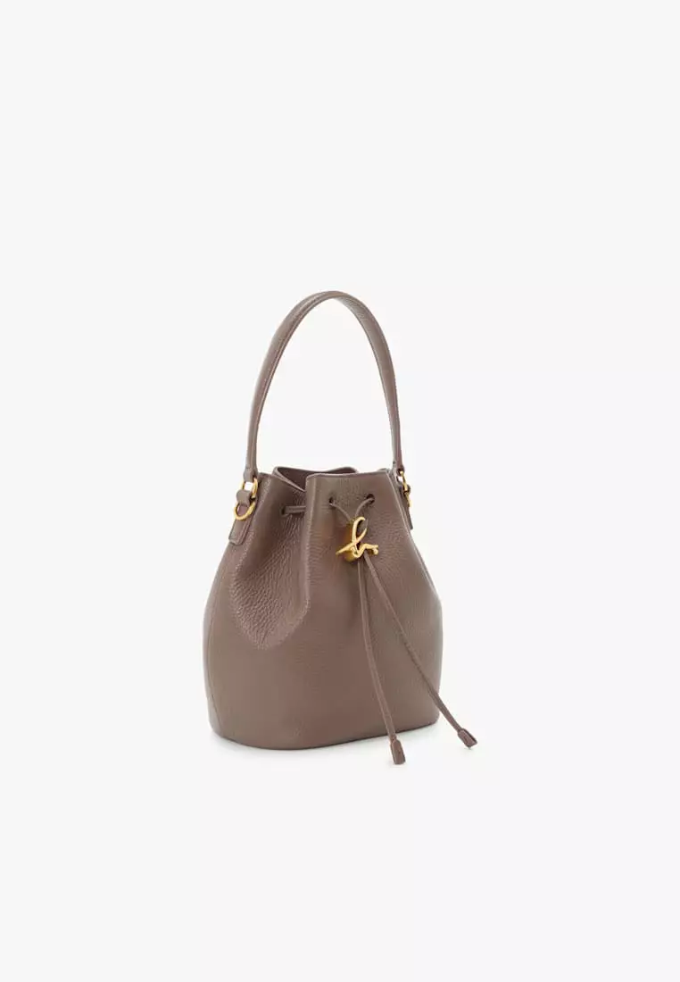 b. Logo Drawstring Bucket Bag