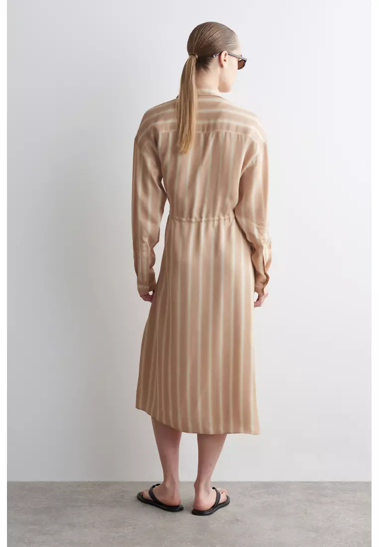 WRAP MIDI SHIRT DRESS