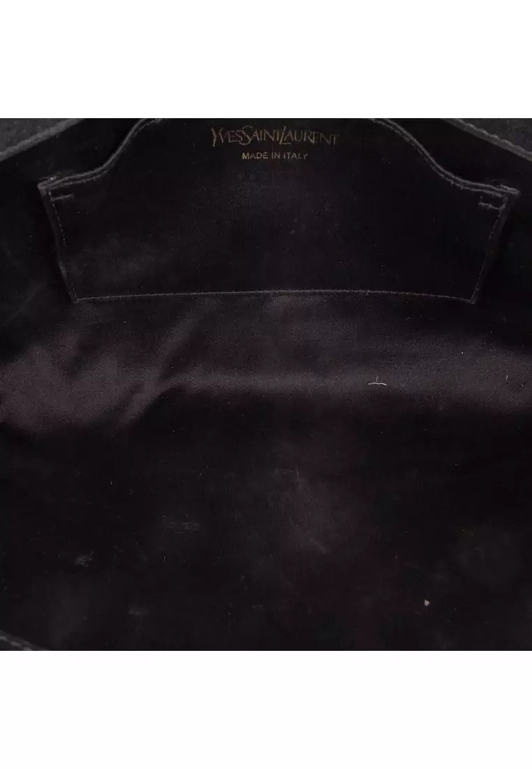 Pre-Loved Saint Laurent Large Calfskin Monogram Belle De Jour Clutch