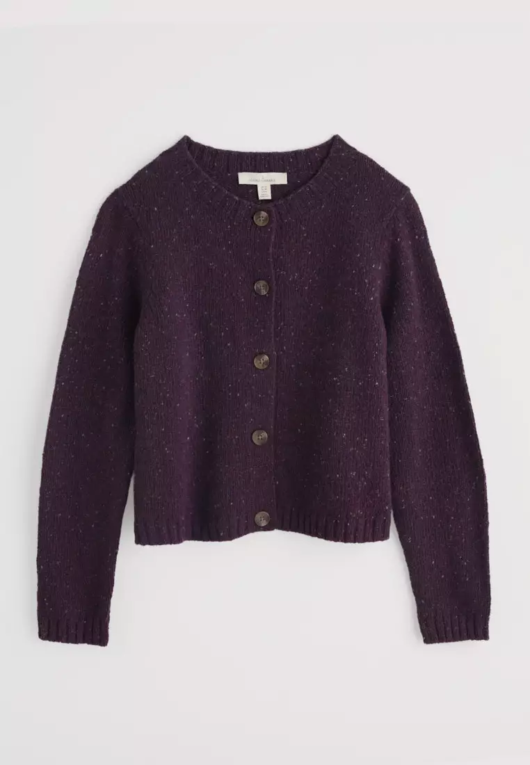 Seasalt Cornwall Purple Dawson Pick Cardigan Merino