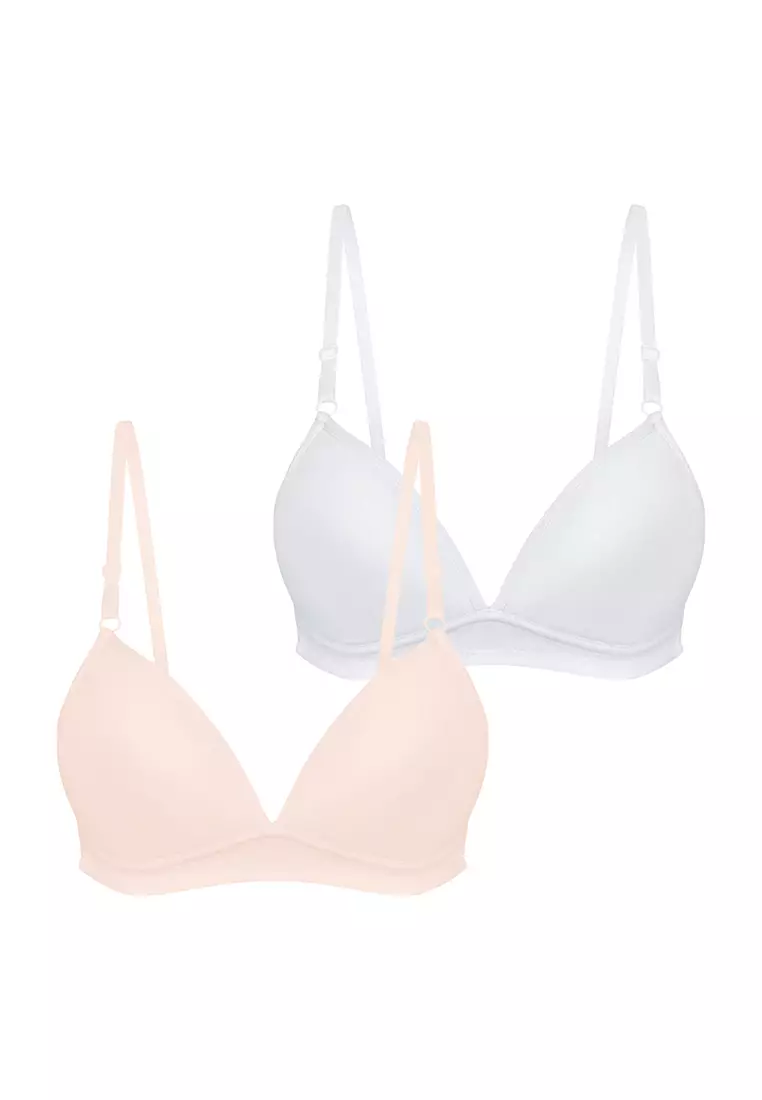 Buy Women's Set of 2 - Assorted Wired Padded Demi Bra with Adjustable  Straps Online