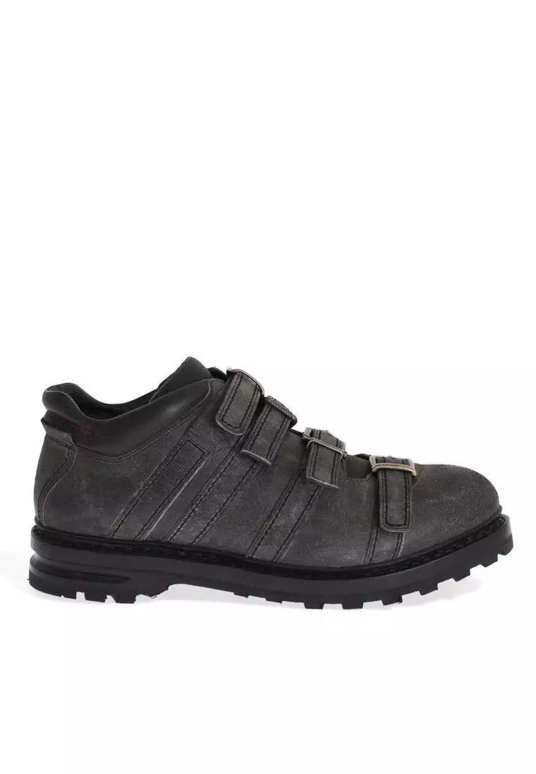 Buy Dolce Gabbana Dolce Gabbana Gray Leather Ankle Strap Shoes