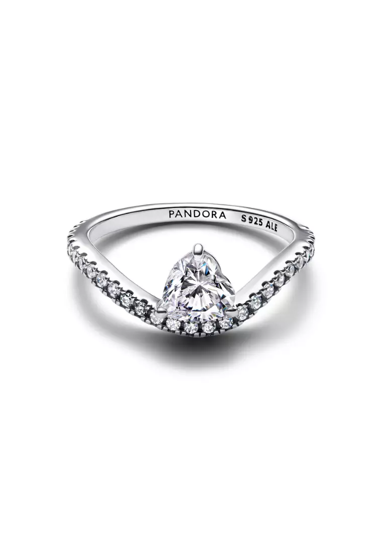 Wavy Pavé Heart Ring
