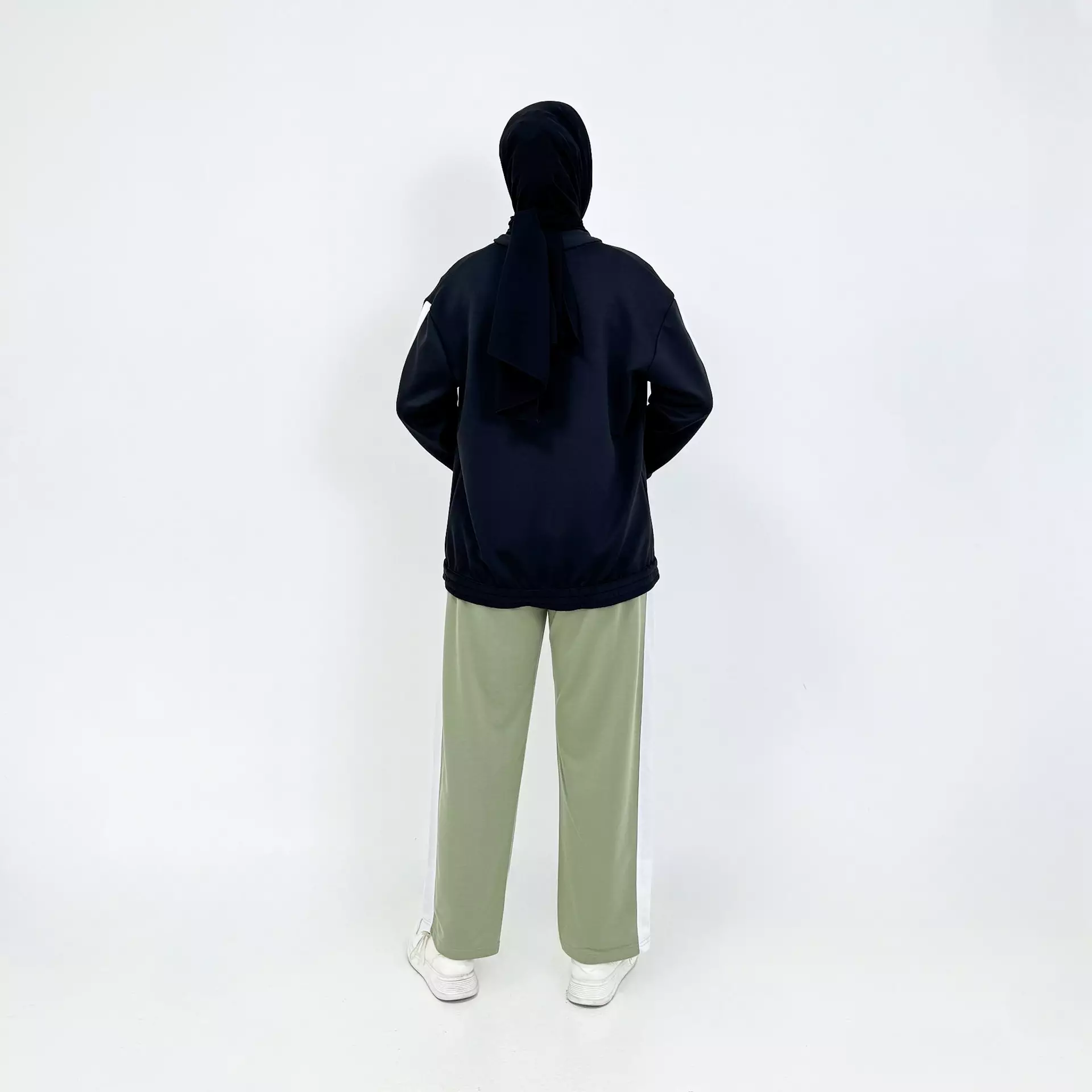 Setelan Jaket Sporty HITAM - MINT Onset Baju Olahraga Muslimah