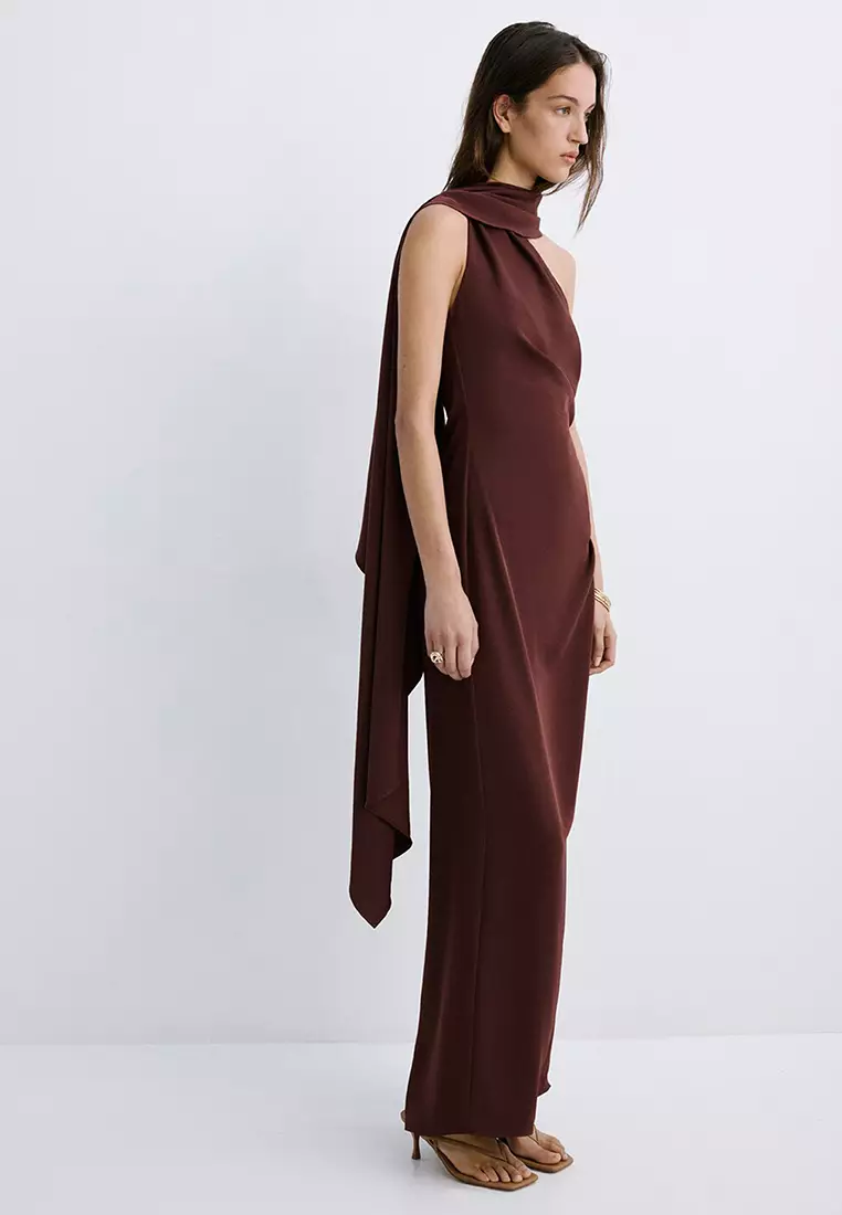 Buy Mango Asymmetrical Dress With Scarf Online | ZALORA Malaysia