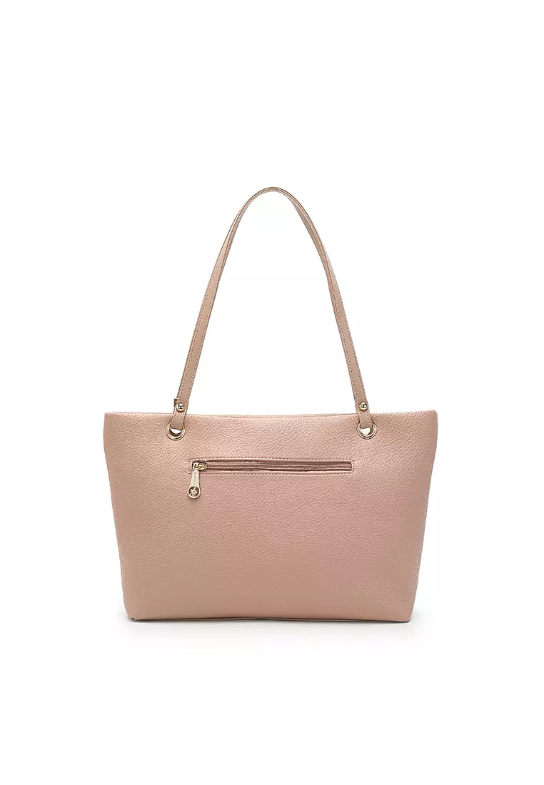 Women's 2-in-1 Tote Bag & Pouch (2-in-1 - Tas Jinjing Wanita & Kantong Wanita) - Merah Jambu