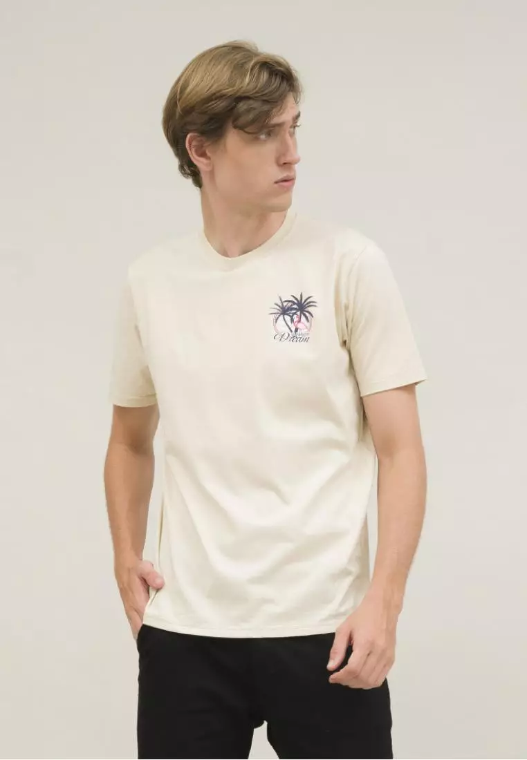 kaos pria unisex cream t shirt flamingo ada size JUMBO houseofcuff