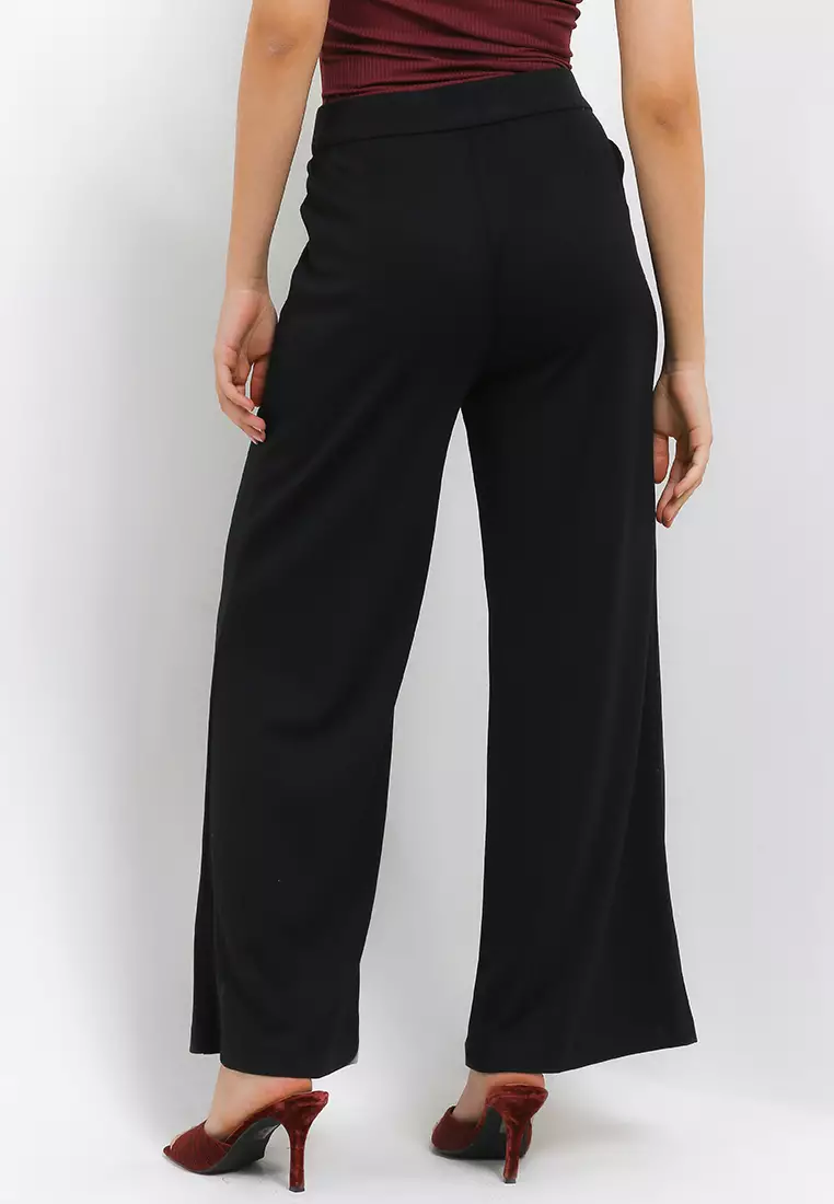 Jual Marks & Spencer Jersey Wide Leg Trousers with Stretch Original ...