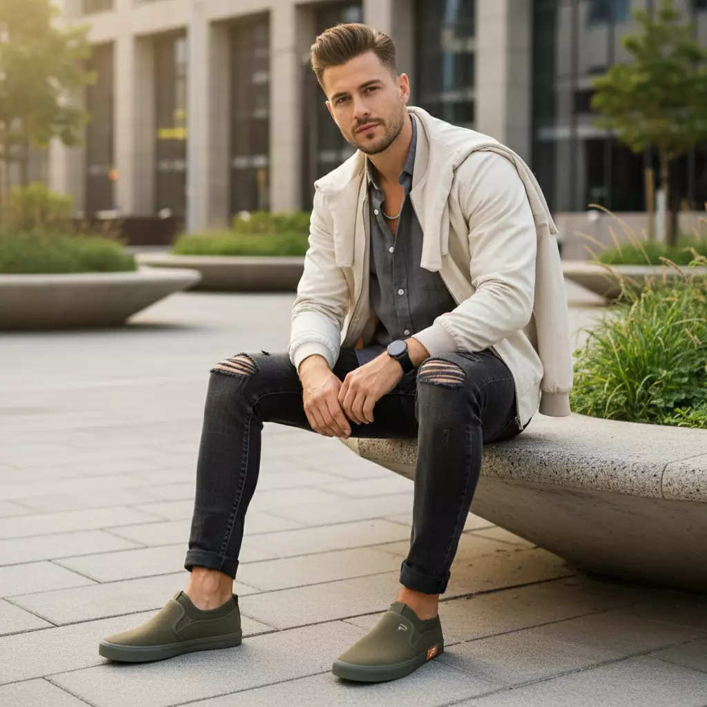 Paulmay Sepatu Slipon Pria Wanita Kyoto - Army