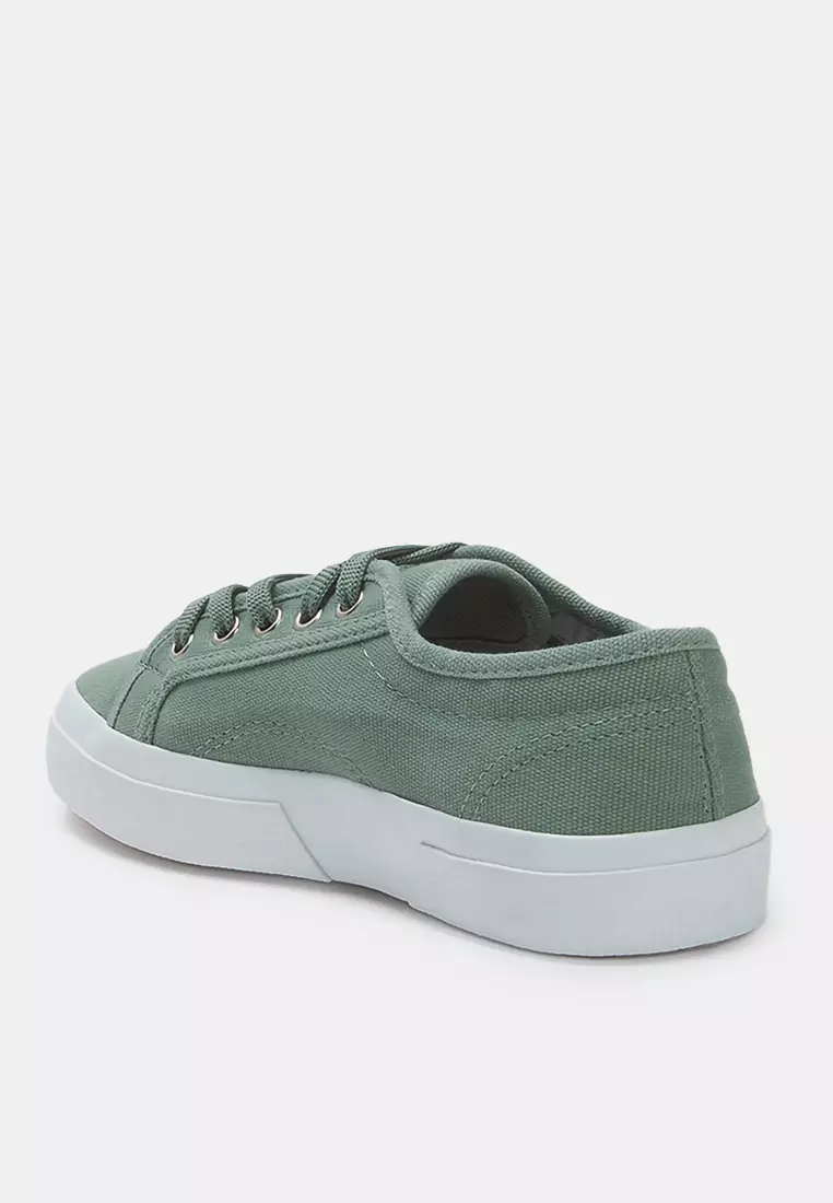 Mint Lace-Up Flat Sole Women's Sneakers Takss25Sn00039
