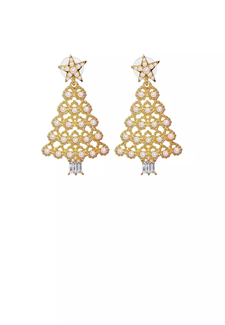 Gold christmas hotsell earrings