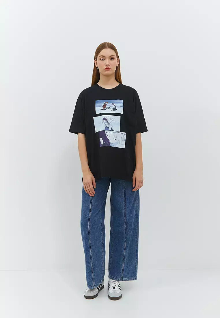 DUST Kaos Unisex Oversize Frieren Party Hitam (D.74288)