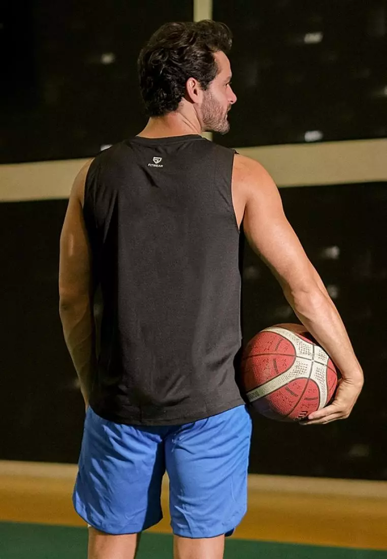 Fitwear - Muscle Tee Olahraga PRIA ADAM DRYFIT - BLACK