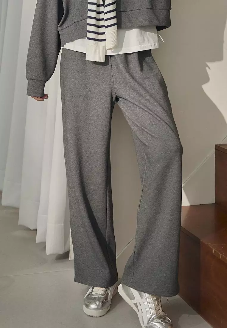 Relaxed-Fit Casual Pants with Stretch Elastic Waistband [BA7370]