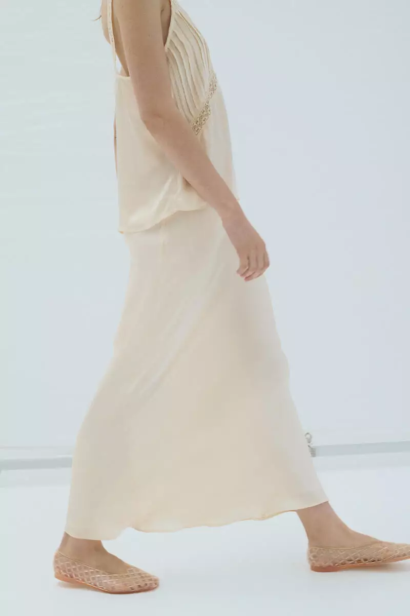 Viscose-blend slip skirt