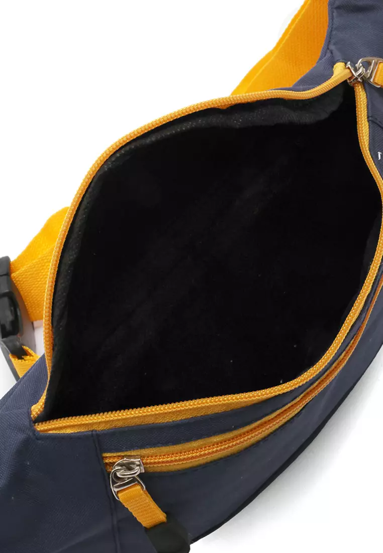 Noice Waisbag unisex Plain Casual Fashion Style Sport Large Storage Material Polyster ORIGINAL - Navy Yellow