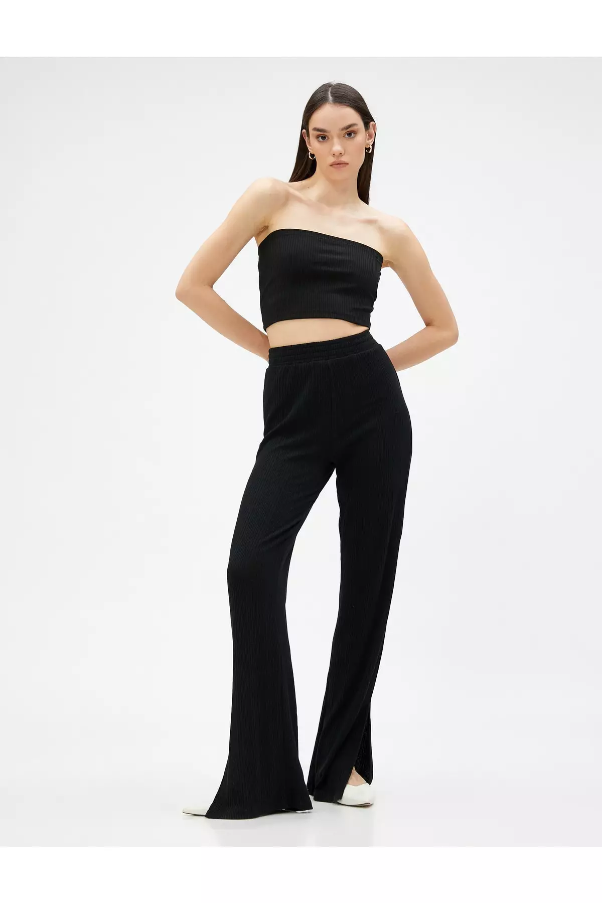Buy KOTON High Waist Spanish Leg Slit Pants 2023 Online ZALORA Singapore