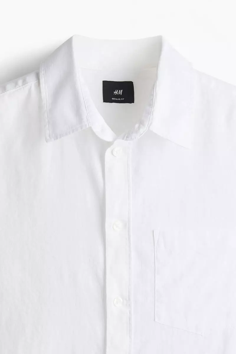 Regular Fit Linen-blend shirt
