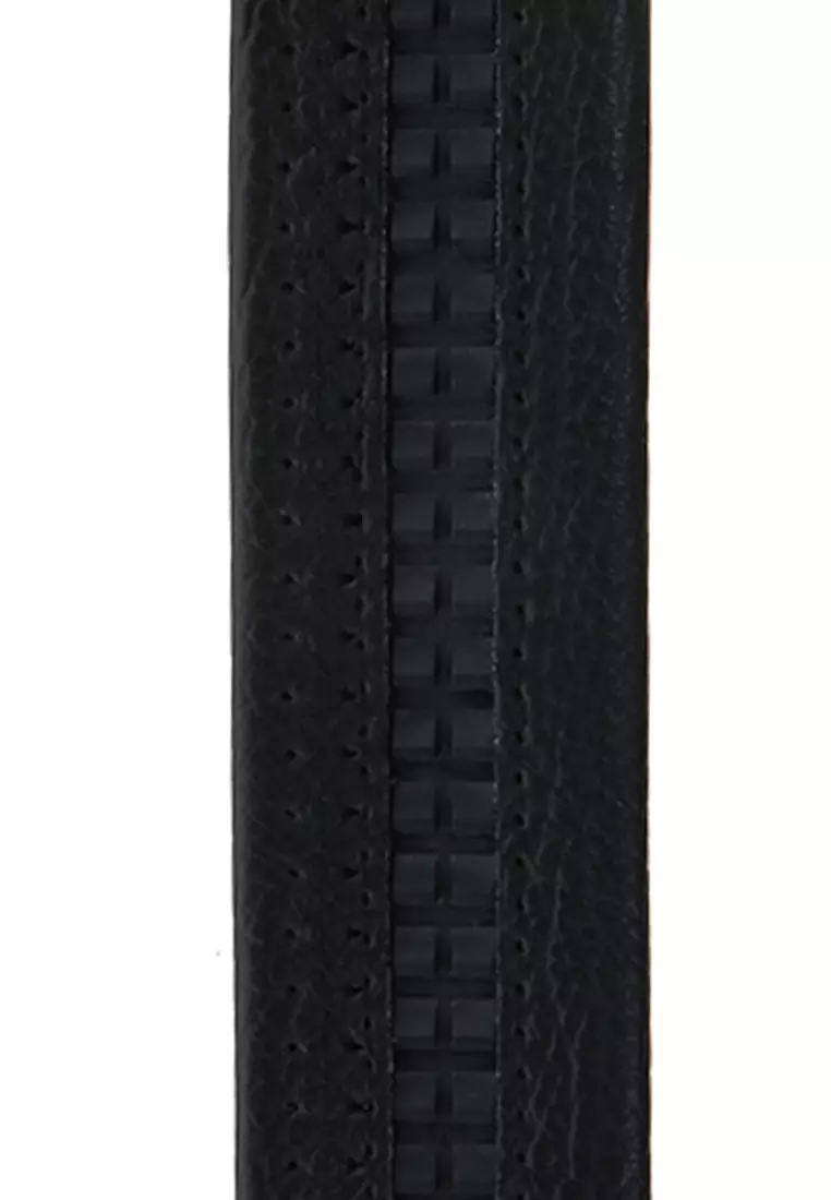 Nuby Tali Ikat Pinggang Gesper Unisex Material Kulit Pola Buffalo Desain Elegan ORIGINAL - Black