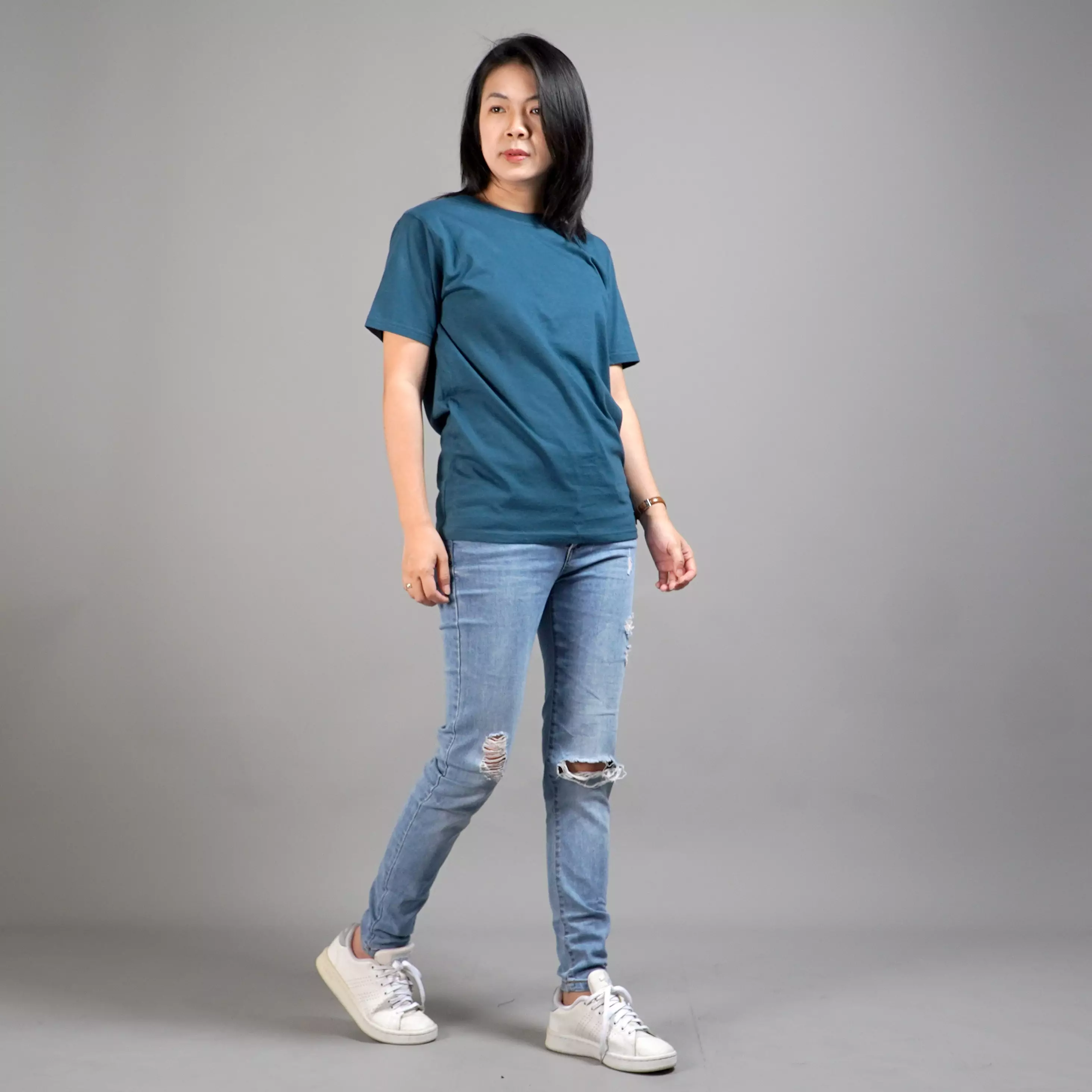  UNILO Size S-BIG Kaos Polos Wanita Basic TShirt Cotton - Teal