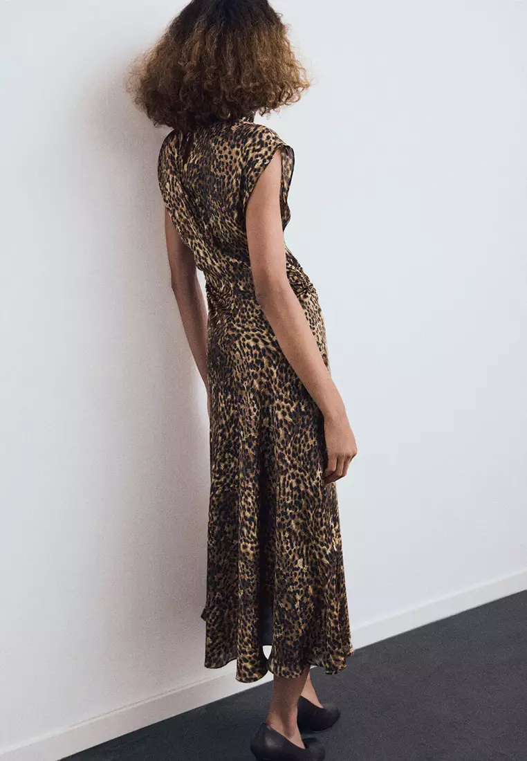Leopard-Print Satin Dress