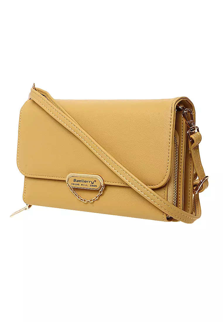 Sling Bag Tas Dompet Wanita Elegant Design Many Slot Material Leather Kulit ORIGINAL