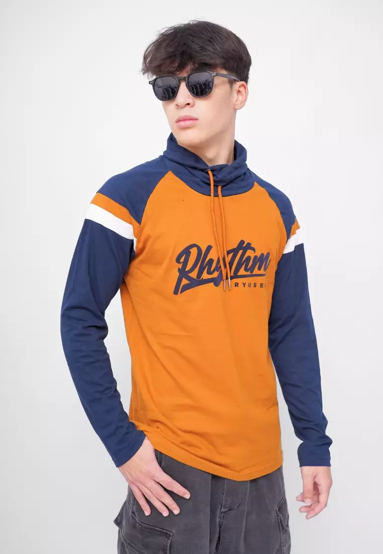 Ryusei Kaos Pria Lengan Panjang Nandito Rhythm Mustard