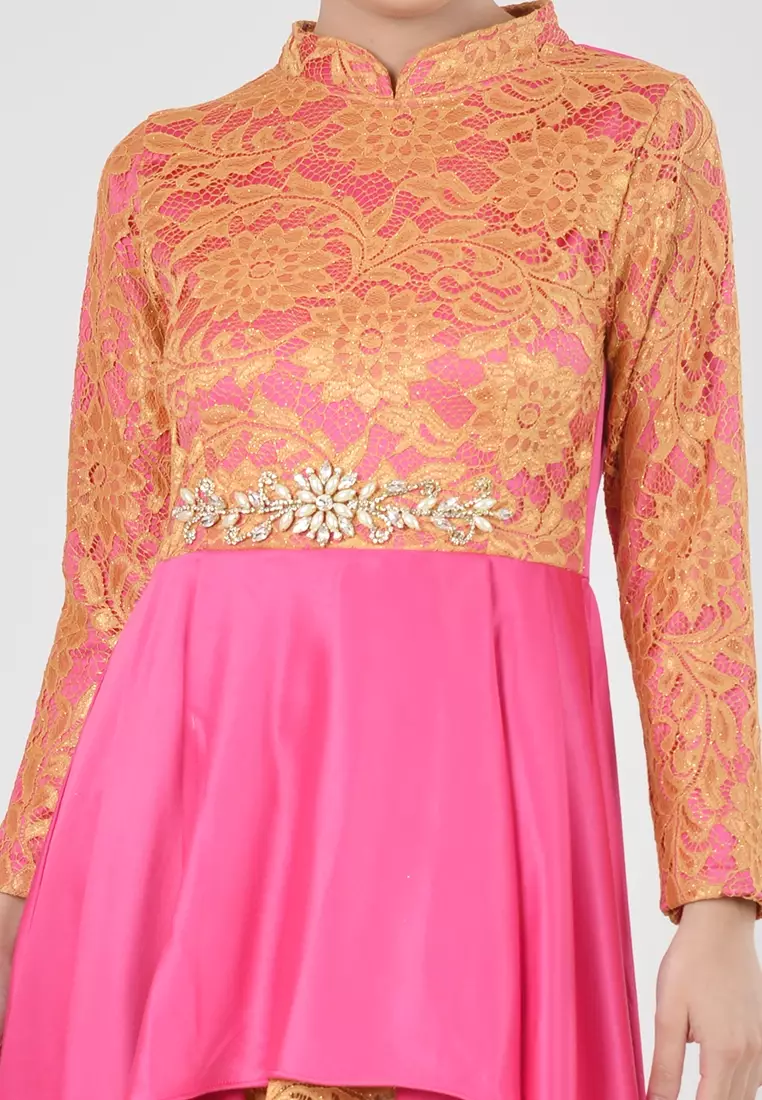 Zetaa Gamis Brokat Satin