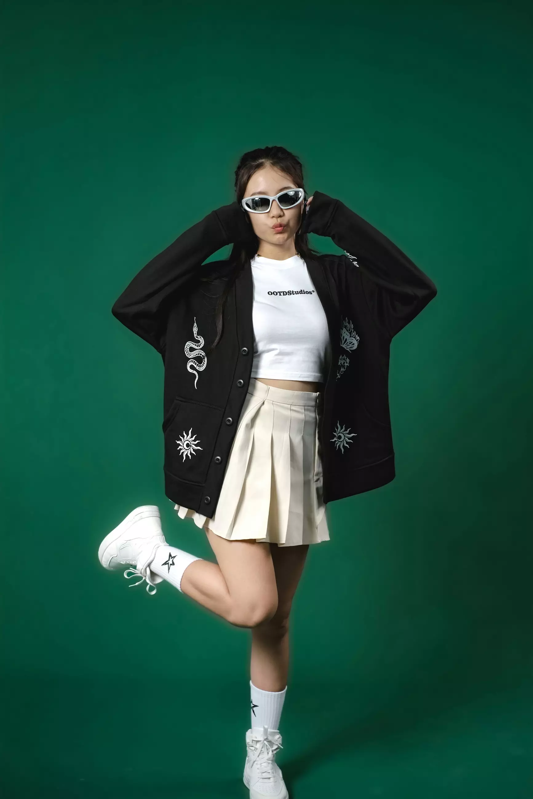 OOTDSUPPLY Unisex Cardigan Shelter Black | Outerwear Pria & Wanita CG001