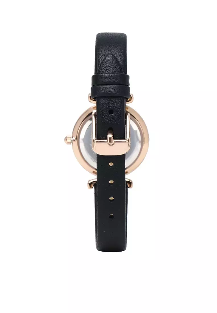 Buy Milliot & Co. Endora Rose Gold Leather Strap Watch Metal