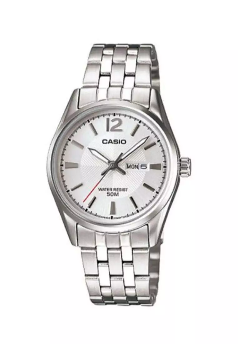 Casio stainless discount steel women's watch