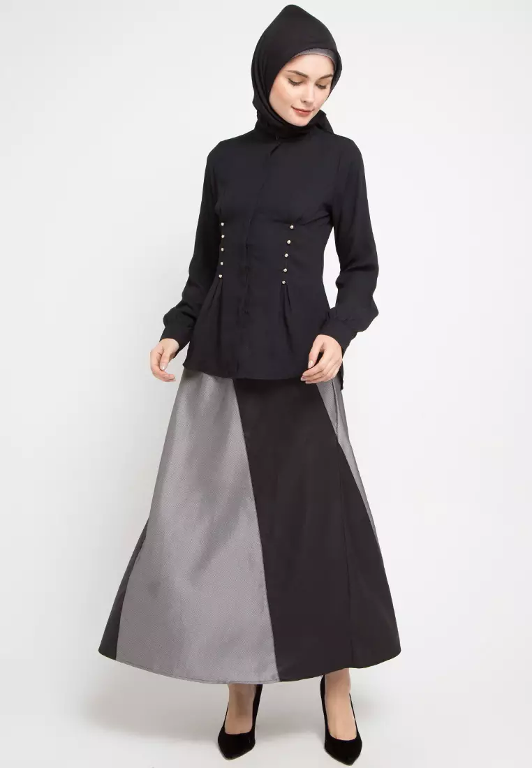 Kaira Skirt In Grey & Black