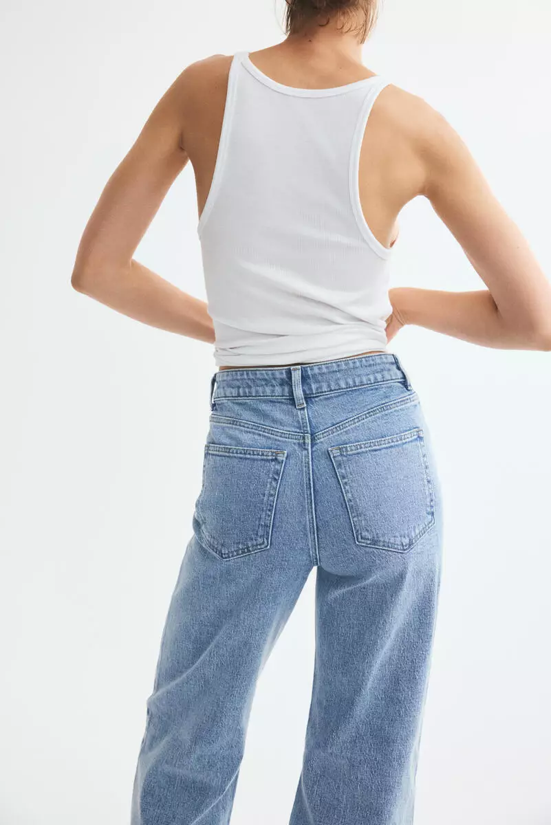 Buy H&M Wide High Waist Jeans Online | ZALORA Malaysia