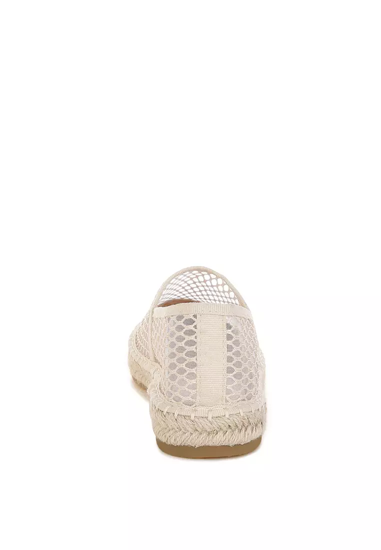 Mesh Espadrille Loafers In Beige